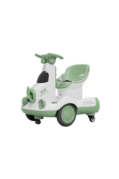 Flippy Electric Car for Kids, Flippy, 4 Wheels, Remote Control, LED Lights, Music, Adjustable Height, Green