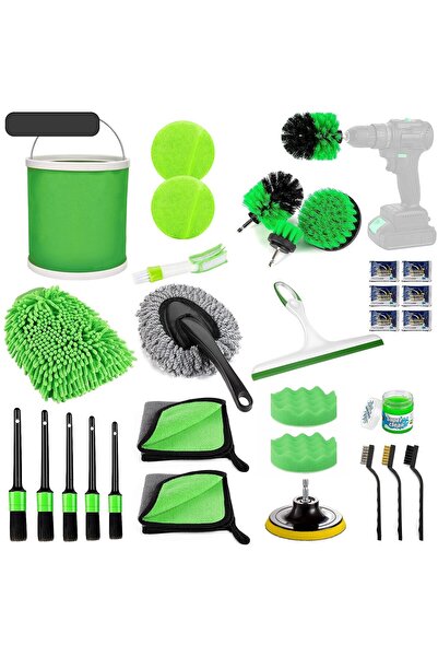 Flippy Set 30 Accessories for Auto Cleaning, Flippy, PP and Microfiber, Interior/Exterior, 30 x 24 x 12 cm,