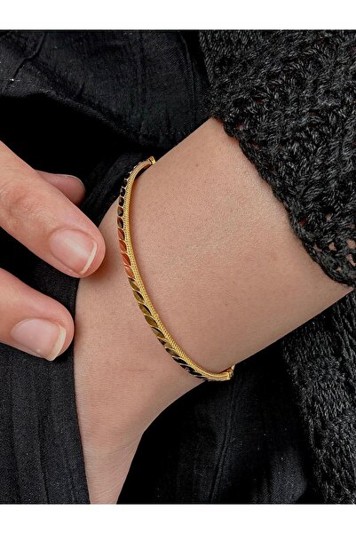 NEW'ORO JEWELRY YAPRAK DESEN BİLEZİK