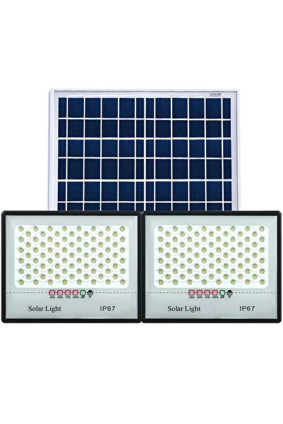 Flippy Set of 2 Solar LED Floodlights 65W, 200 LED, Motion Sensor, IP67, 24x18 cm, Black