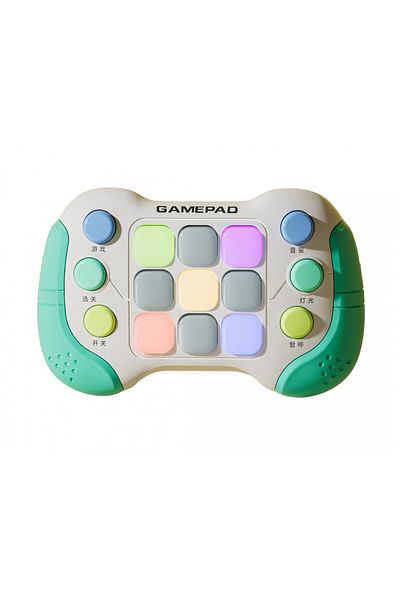 Flippy Interactive Toy, Pop It Console, 6 Buttons, 5 Modes, 600 Levels, 3 Years, Green/gray