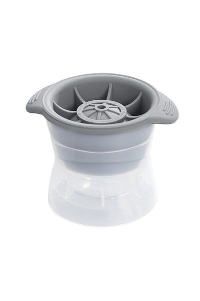 OEMN Round Ice Cube Mold, Polypropylene and Silicone, 11x7.5x7.8 cm, Gray Color