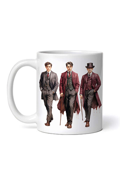 OEM Εξατομικευμένη Λευκή Κούπα, Άνδρες Βικτωριανής Μόδας με Κόκκινα-Καφέ Κοστ...