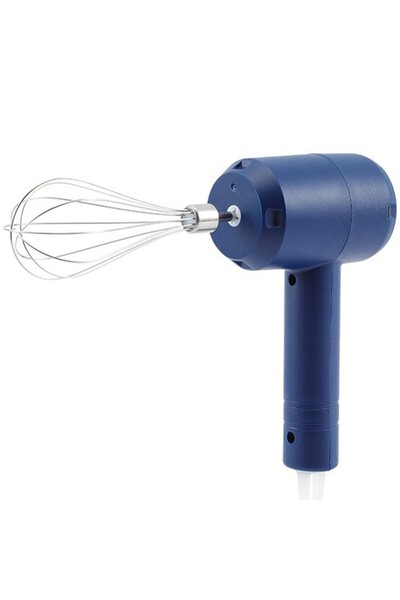 Flippy Cordless Electric Hand Mixer for Home, Eggs & Cream, Plastic Handle, 3 Accessories, Dark Blue