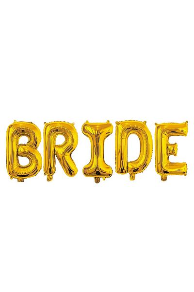 Flippy Set Baloane din Folie Metalizata, Model Scris Bride, Litere de 40 cm, Tema Iubire, Baloane