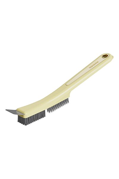 Flippy Kitchen Wire Brush, 2-Piece, Long Handle with Hanging Hole, Steel Bristles, Yellow