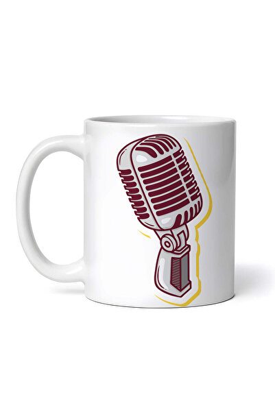 OEM Cană albă personalizată, microfon retro, Inovatix®. 330 ml