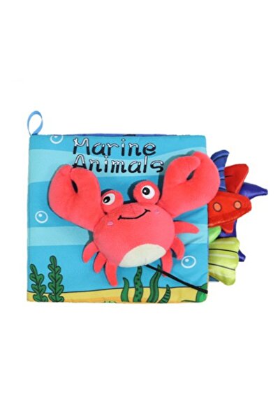 Flippy Sensory Baby Book, 15x16x4 cm, 3D Animals, Sounds & Crinkles, 0-3 yrs, Crab, Multicolor