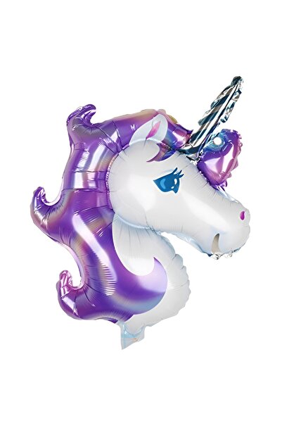 Teo Balon din Folie Metalizata, , Figurina Unicorn, Tema Animalute, 115 cm, A...