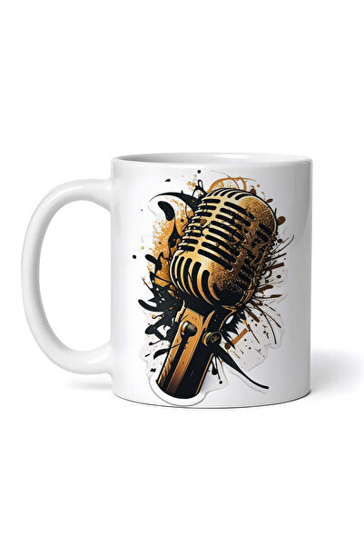 OEM Cană albă personalizată, microfon radio, INOVATIX®. 330ml