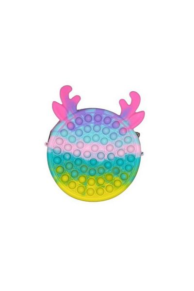 Flippy Sac de silicon antistres, Pop It Bag, 16 cm, Reni, Macarons