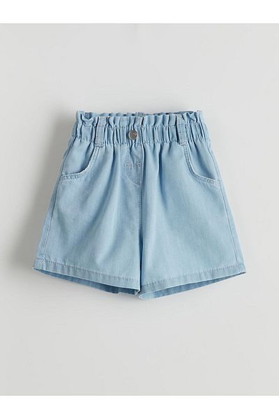 LC Waikiki Girl's Jeans Shorts with Elastic Waist