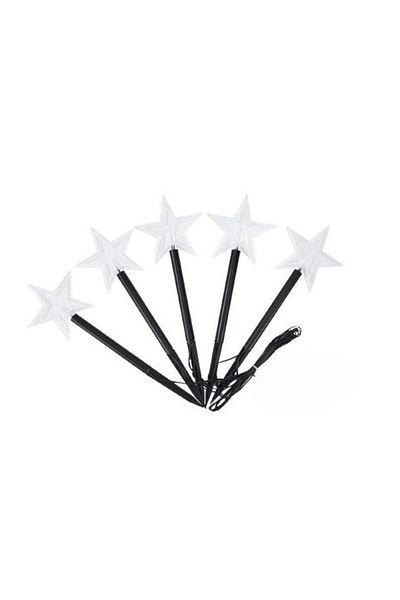 OEM Set of 5 LED Battery-Powered Outdoor Lights Star Model for Garden, 35.5 cm, White Horse