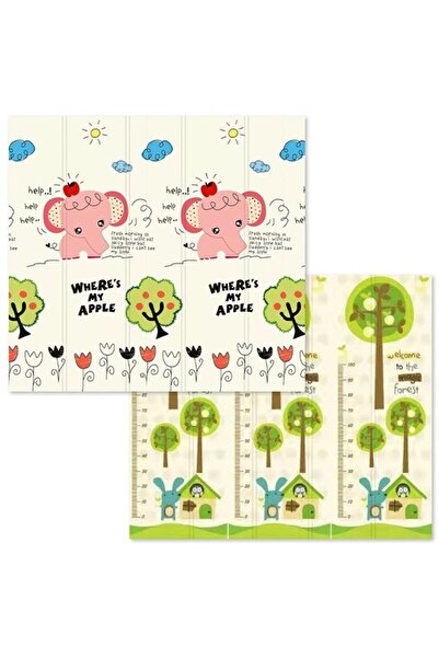 Flippy Children's Play Mat, Reversible Elephant/Forest, XPE+PE, Waterproof, Non‑Slip, 150x200x1.5c