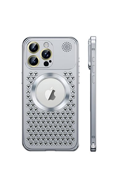 Flippy Husa MagSafe Aromaterapia pentru iPhone 15 Pro Max, Flippy, Magnetic, din Aliaj de Aluminiu, Silver