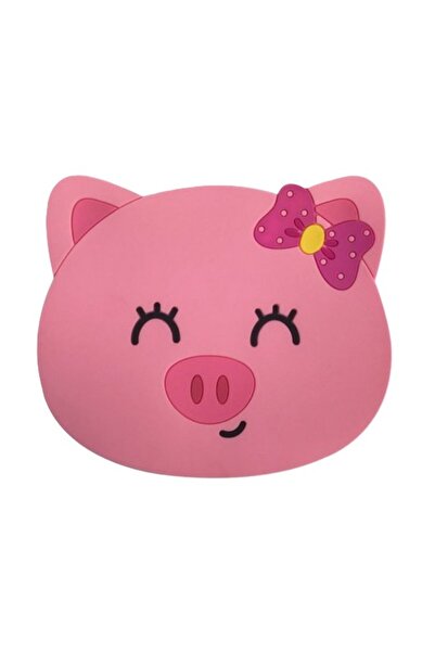 Flippy Coaster - Piglet Bear Model, PVC, 15.5x15.5 cm, Heat Resistant, Pink