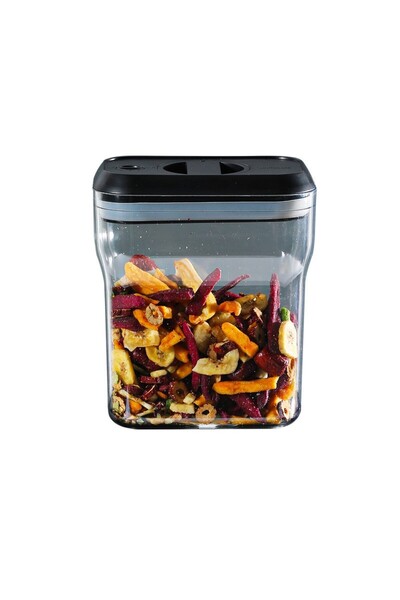 Flippy Plastic Container, Airtight 90° Lock, 2L, 20.5x10.5x27 cm, Transparent