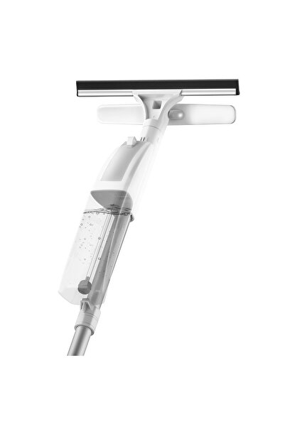 Flippy Flippy Window Wiper, Double Sided, Telescopic Rod, Microfiber Cloth, Silicone Squeegee, 120 cm, White