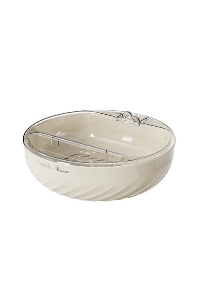 Flippy Two-layer Bowl for Fruits and Vegetables, Drainage Layer, 22.4x9 cm, Cream