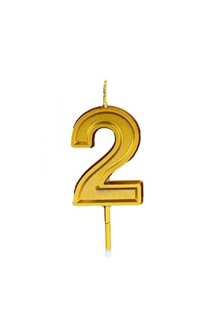 Flippy Number 2 Cake Candle, Flippy, 4.8 cm, Anniversary, Gold