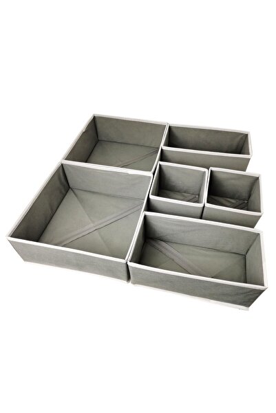Flippy Drawer Organizer, Flippy, 3 Sizes, for Underwear, T-Shirts, Socks, 6 Pieces, Foldable, Fabric, Gray