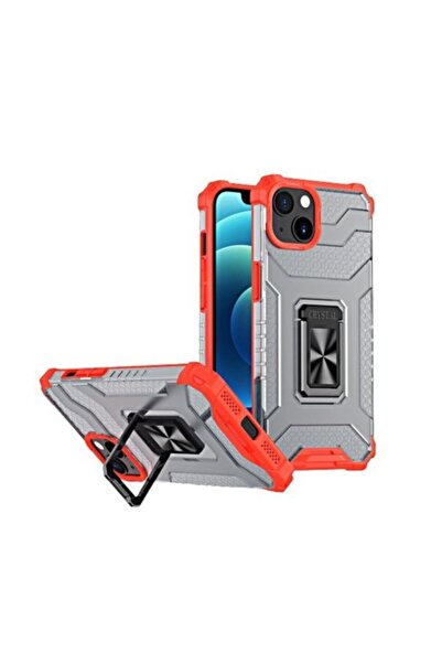 Flippy Защитен калъф, съвместим с Apple iPhone 13, акрилен, с поставка, червен