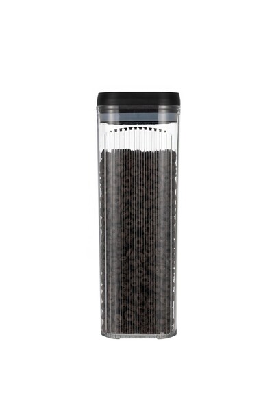 Flippy Food Storage Container, 3.7 L, Transparent with Black Lid