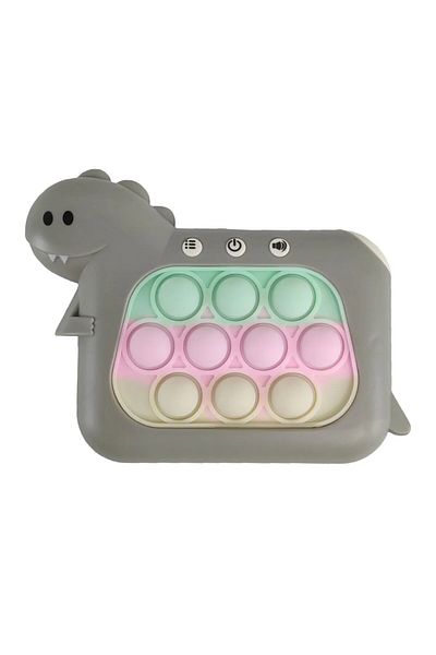 Flippy Pop It Interactive Toy, Console Type, Dinosaur, 4 Game Modes, Antistress, Gray, 3 Years