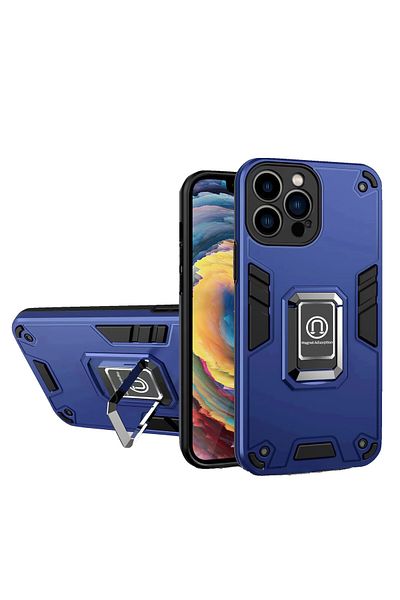 OEM Iron Warriors Case for iPhone 12 Pro, Hybrid Ring Holder Kickstand, Blue Inc.