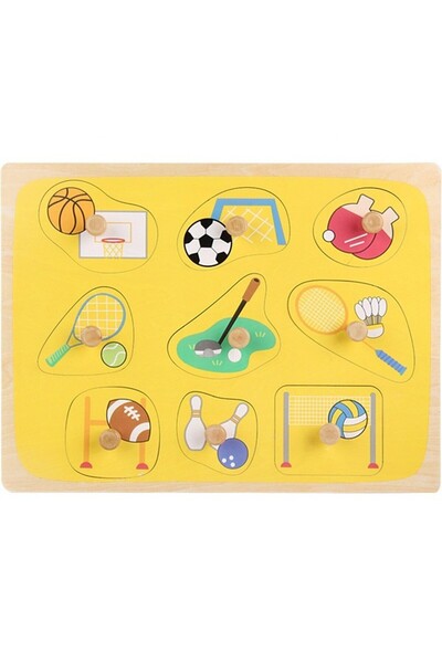 dalip Montessori Wooden Puzzle for Children Dalip, 0-3 Years, Sports Model, 3D, 9 Pieces, 30x22.5x0.8 cm,