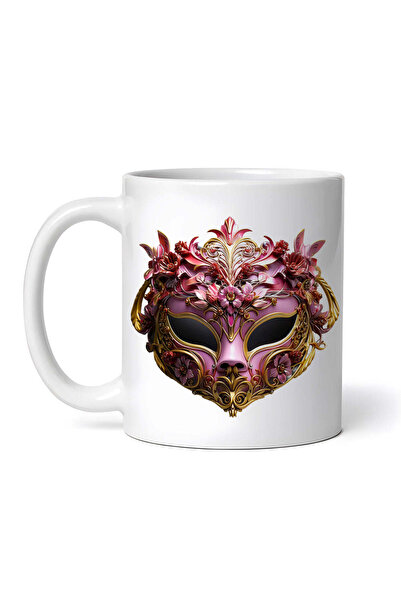 OEM Cană albă personalizată, mască cu nas de porc, Inovatix®. 330 ml