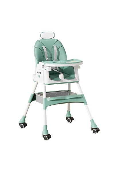 Flippy Καρέκλα τραπεζαρίας μωρού, με ρόδες, προσκέφαλο, τηλεσκοπική, πτυσσόμενη, ρυθμιζόμενη, 97x73x65 cm, μπλε