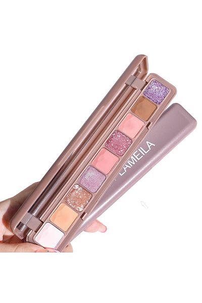 Flippy Eyeshadow Palette, 9 Colors, Matte & Pearlescent, Waterproof, Mirror, 10g, 9x3x2 Cm