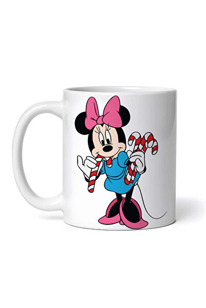 OEM Cană albă personalizată, Minnie Mouse cu acadele în gură, Inovatix®. 330 ml