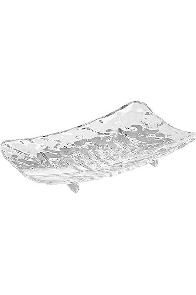 OEM Plastic Soap Dish 15 x 9 cm, with Water Drain, Modern Design, Transparent