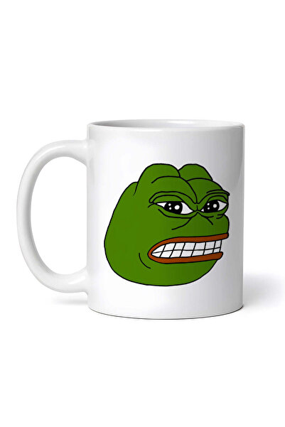 OEM Cană albă personalizată, meme cu broasca Nervous Pepe, Inovatix®. 330 ml