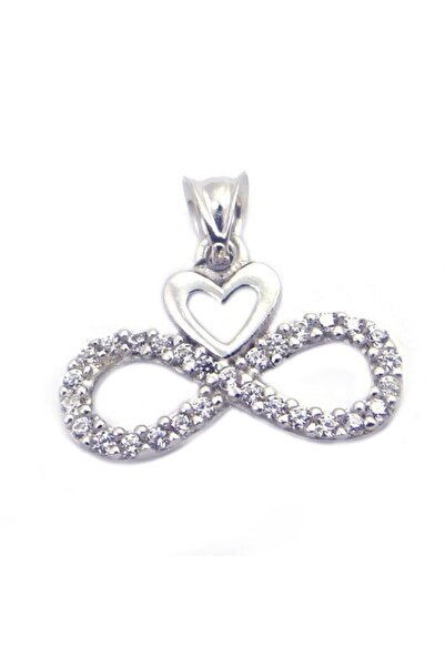 Bibilel Pandantiv Infinit cu Inimă, Argint 925, 1,5 cm x 2 cm