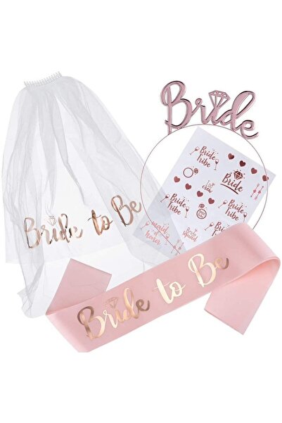 Flippy Set accesorii mireasă coroană, panglică, autocolante, voal, model viit...