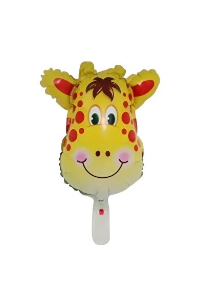 Flippy Flippy Metallic Foil Balloon, Mini Animal Figurines, Giraffe, Birthday, 32x45 cm, Multicolor