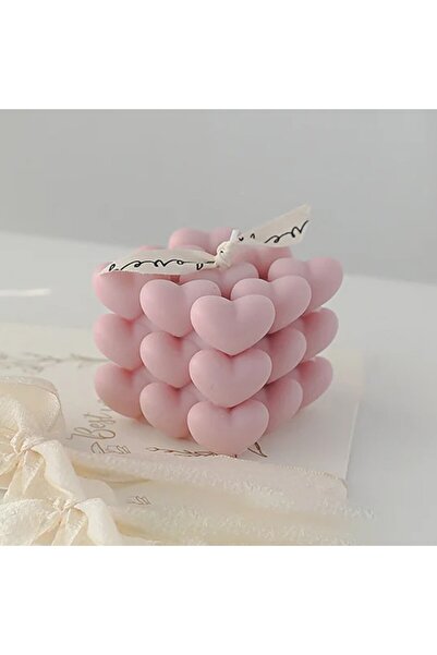 OEM Decorative Scented Candle Abstract Heart Cube Pattern, Candles for Various Occasions, 6