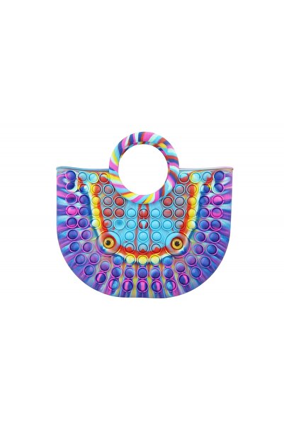 Flippy Jucarie Antistres din silicon Flippy, Pop It Now And Flip It, Geanta mare, 28 cm, Multicolor, V1