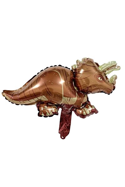 Teo Balon din Folie Metalizata, , Mini Figurine Dinozauri, Model Triceratops, Tematica Aniversare, 47x3