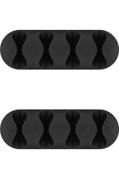 goobay Cable organizer 4 slots black set of 2 Goobay 70406