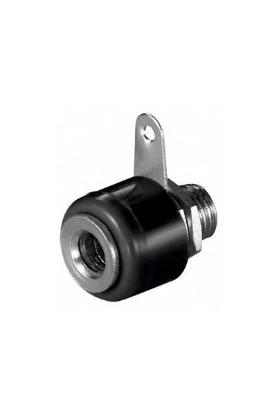 goobay Black female banana plug 4mm with panel screw