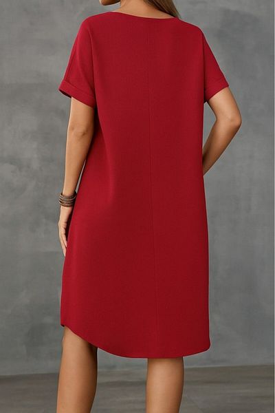 Cbm Eyesof Women's Short Sleeve Boat Neck Wrap Dress