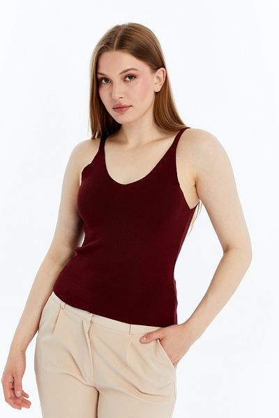 MA ananas Women's V Thin Strap Knitwear Blouse