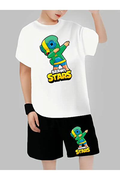 AEMİ Dečije Brawl Stars Štampano šortsevi T-shirt Gornji i donji deo 100% pamuk