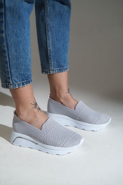 HVZ Exclusive Gray Knitwear Comfortable Sports Shoes Comfort Soft Sole Snekaer