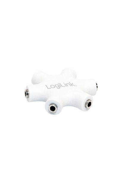 LogiLink Splitter adapter Jack 3.5 mm female x6 stereo + with cable 0.2m white LOGILINK CA1088