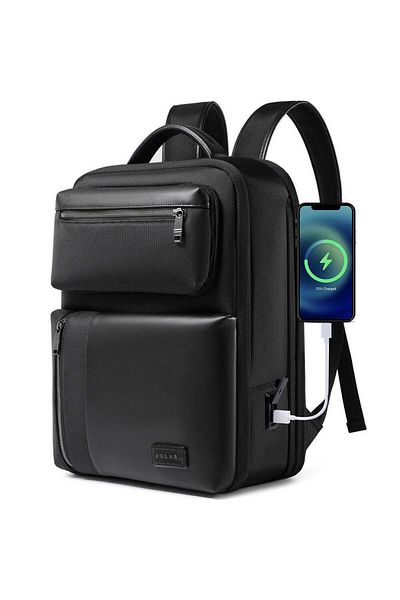 JOLAR. Smart Backpack For Unisex, Made Of Water-resistant Polyester, With A 2-in-1 Removable Pouch,